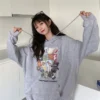 Oversized Cotton Hooded Sweatshirt Free Size 40kg-65kg