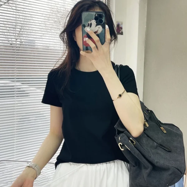 Cotton Women Short Sleeve T Shirt Free Size 40kg-60kg