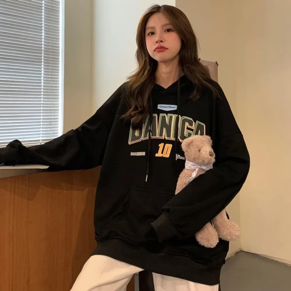 Oversized Cotton Hooded Sweatshirt Free Size 40kg-65kg
