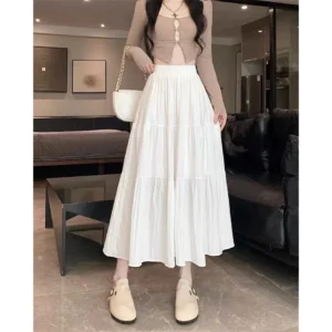 my-11134207-7rasa-mc64ae4xfwfad0.webp Women Maxi Pleated A Line Skirt Free Size 40kg-60kg