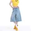 my-11134207-7rasc-mc65eg698fs6dd.webp Unisex Wide Leg Denim Culottes Free Size 45kg-65kg