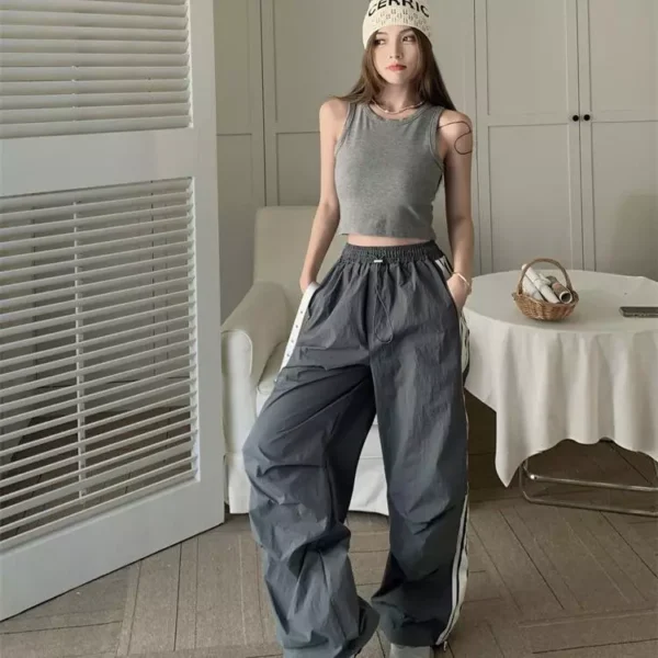 my-11134207-7rasj-m9e74mt7t2at6b.webp Women Striped High Waist Sports Pants Free Size 40kg-60kg