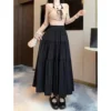 my-11134207-7rasj-mc64ae61cvd58a.webp Women Maxi Pleated A Line Skirt Free Size 40kg-60kg