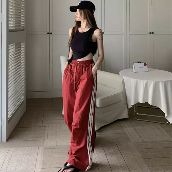 my-11134207-7rask-m9e74mt7vvfp71.webp Women Striped High Waist Sports Pants Free Size 40kg-60kg