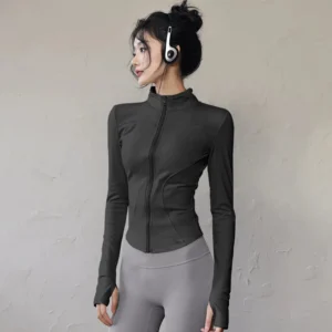 my-11134207-820l5-mjdtlu1bk3yd60.webp Women Slim Fit Yoga Jacket Free Size 40kg-55kg
