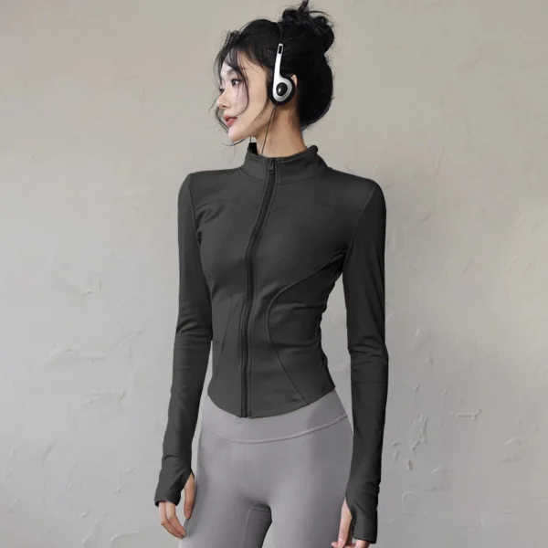 my-11134207-820l5-mjdtlu1bk3yd60.webp Women Slim Fit Yoga Jacket Free Size 40kg-55kg
