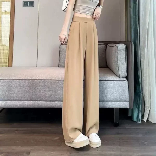 Women High Waist Wide Leg Pants Free Size 40kg-60kg
