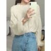 my-11134207-820la-mg6431iw3k0842.webp French Pleated Puff Sleeve Blouse Free Size 40kg-65kg