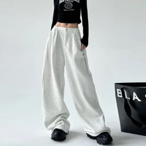my-11134207-820le-mg6c3cebrle066.webp Women Drawstring Loose Wide Leg Pants Free Size 40kg-60kg