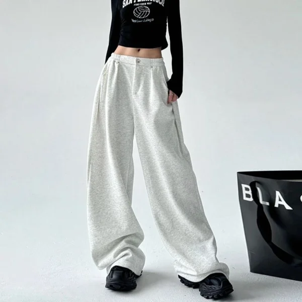 my-11134207-820le-mg6c3cebrle066.webp Women Drawstring Loose Wide Leg Pants Free Size 40kg-60kg