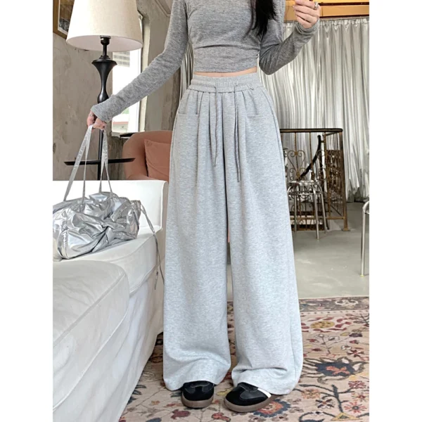 Women High Waist Wide Leg Sweatpants Free Size 40kg-60kg
