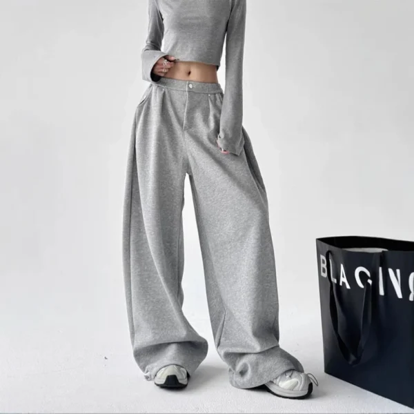 my-11134207-820lh-mg6c3cea7eofd0.webp Women Drawstring Loose Wide Leg Pants Free Size 40kg-60kg